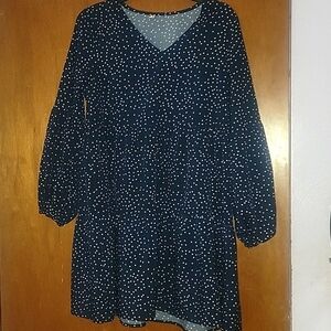 Navy blue polka dot dress